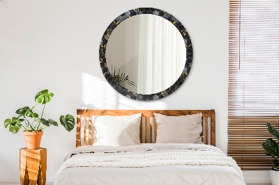 Miroir rond avec décoration Marbre hexagonal