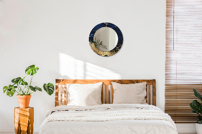Miroir rond imprimé Marbre bleu