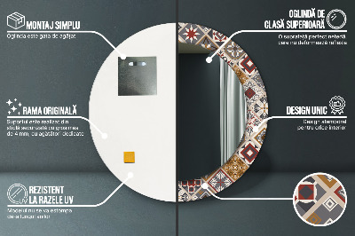 Miroir rond avec décoration Motif turc