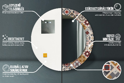 Miroir rond avec décoration Motif turc