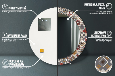 Miroir rond avec décoration Motif turc