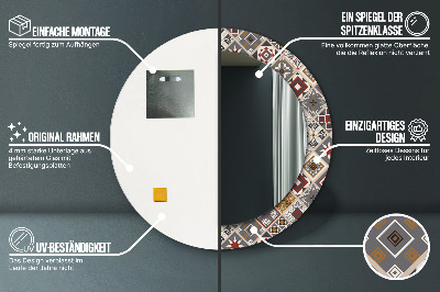 Miroir rond avec décoration Motif turc