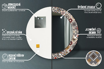 Miroir rond avec décoration Motif turc
