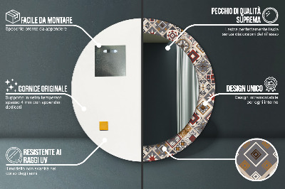 Miroir rond avec décoration Motif turc