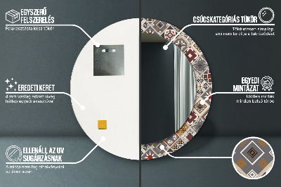 Miroir rond avec décoration Motif turc