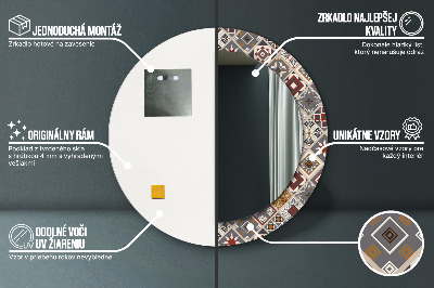 Miroir rond avec décoration Motif turc