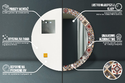 Miroir rond avec décoration Motif turc