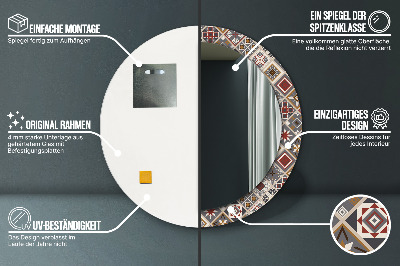 Miroir rond avec décoration Motif turc
