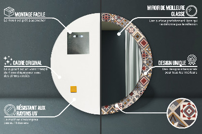 Miroir rond avec décoration Motif turc