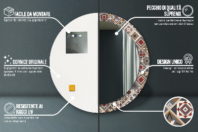 Miroir rond avec décoration Motif turc