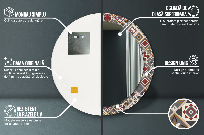 Miroir rond avec décoration Motif turc