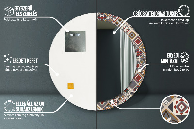 Miroir rond avec décoration Motif turc