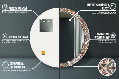 Miroir rond avec décoration Motif turc