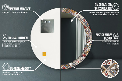Miroir rond avec décoration Motif turc