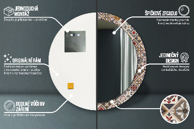 Miroir rond avec décoration Motif turc