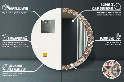 Miroir rond avec décoration Motif turc