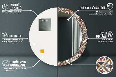 Miroir rond avec décoration Motif turc