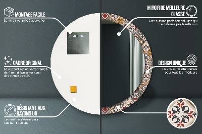 Miroir rond avec décoration Motif turc