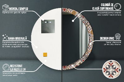 Miroir rond avec décoration Motif turc