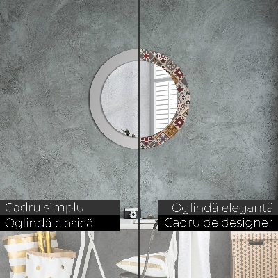 Miroir rond avec décoration Motif turc