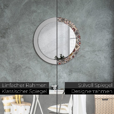 Miroir rond avec décoration Motif turc