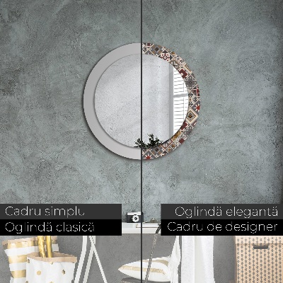 Miroir rond avec décoration Motif turc
