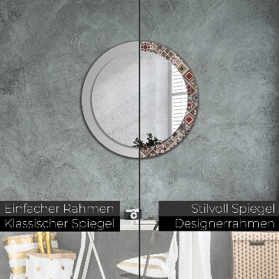 Miroir rond avec décoration Motif turc
