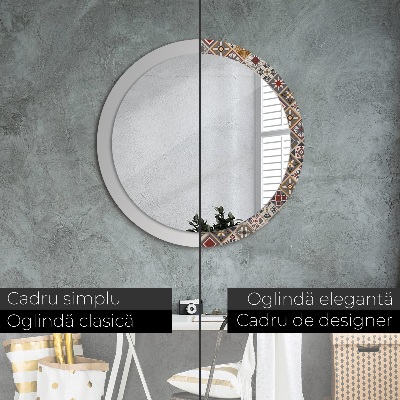 Miroir rond avec décoration Motif turc