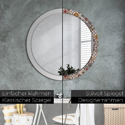 Miroir rond avec décoration Motif turc