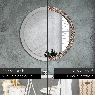 Miroir rond avec décoration Motif turc
