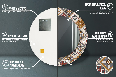 Miroir rond avec décoration Motif turc