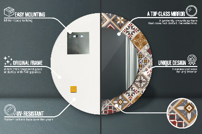 Miroir rond avec décoration Motif turc
