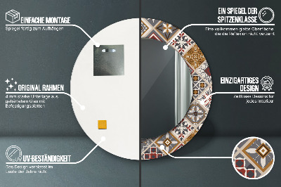 Miroir rond avec décoration Motif turc