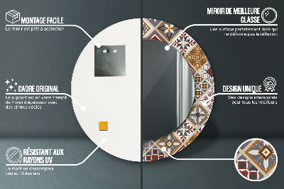 Miroir rond avec décoration Motif turc