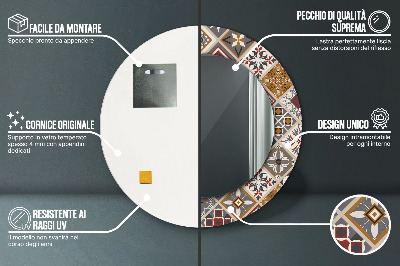 Miroir rond avec décoration Motif turc
