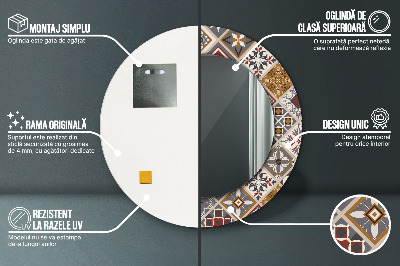 Miroir rond avec décoration Motif turc