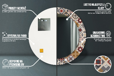 Miroir rond avec décoration Motif turc