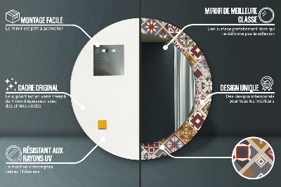 Miroir rond avec décoration Motif turc