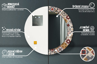 Miroir rond avec décoration Motif turc