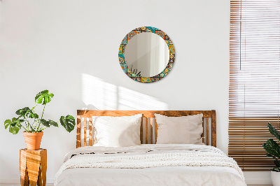 Miroir rond imprimé Motif arabe