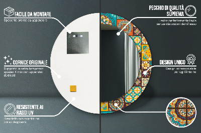 Miroir rond imprimé Motif arabe