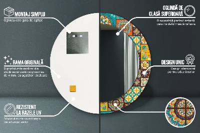 Miroir rond imprimé Motif arabe