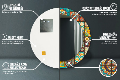 Miroir rond imprimé Motif arabe