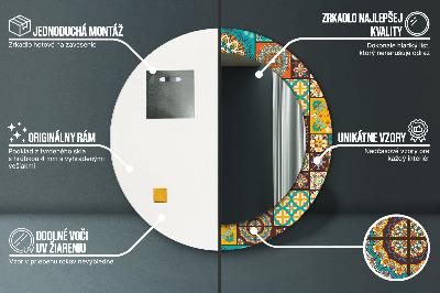 Miroir rond imprimé Motif arabe