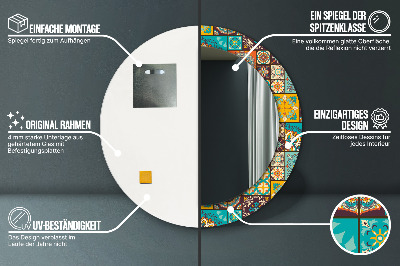 Miroir rond imprimé Motif arabe