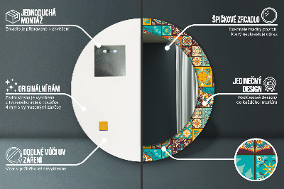 Miroir rond imprimé Motif arabe
