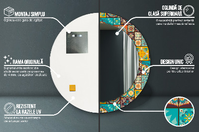 Miroir rond imprimé Motif arabe
