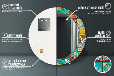 Miroir rond imprimé Motif arabe