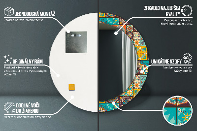 Miroir rond imprimé Motif arabe