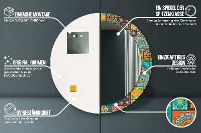 Miroir rond imprimé Motif arabe